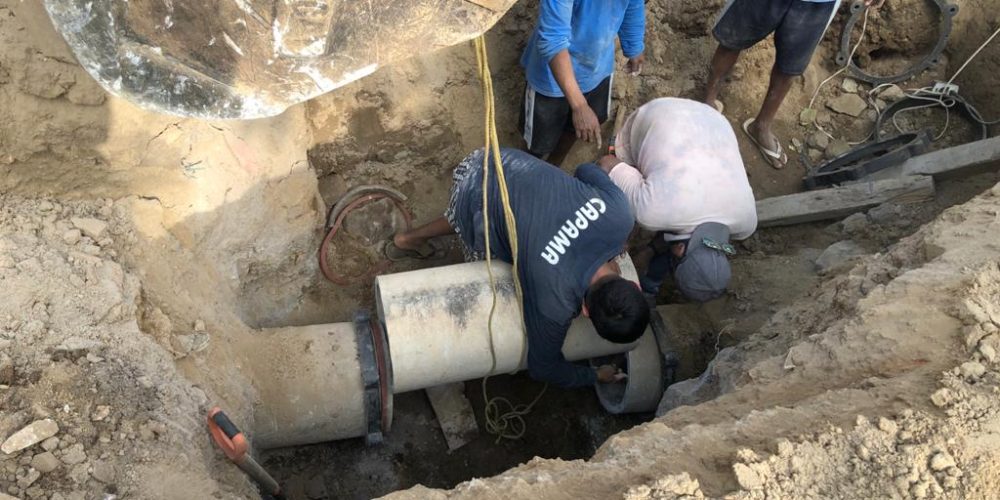 Interviene Capama en reparación de tubería afectada por empresa particular