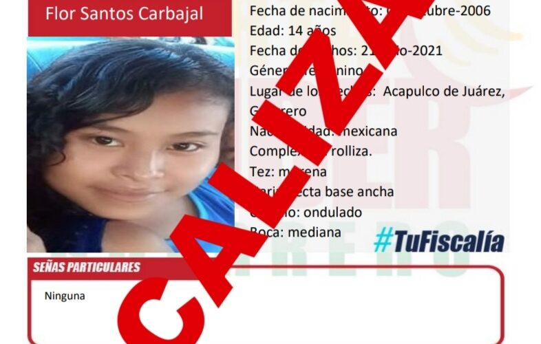 Localizan a Niña de 14 años