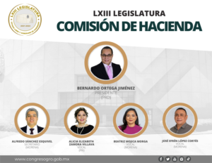 Diputadas y diputados integrantes de la Comisión de Hacienda de la LXIII Legislatura al Congreso del Estado de Guerrero. Bernardo Ortega Jimenez  Alfredo Sánchez Esquivel  Alicia Zamora Villalva  Beatriz Mojica  José Efrén López Cortes-Diputado Local