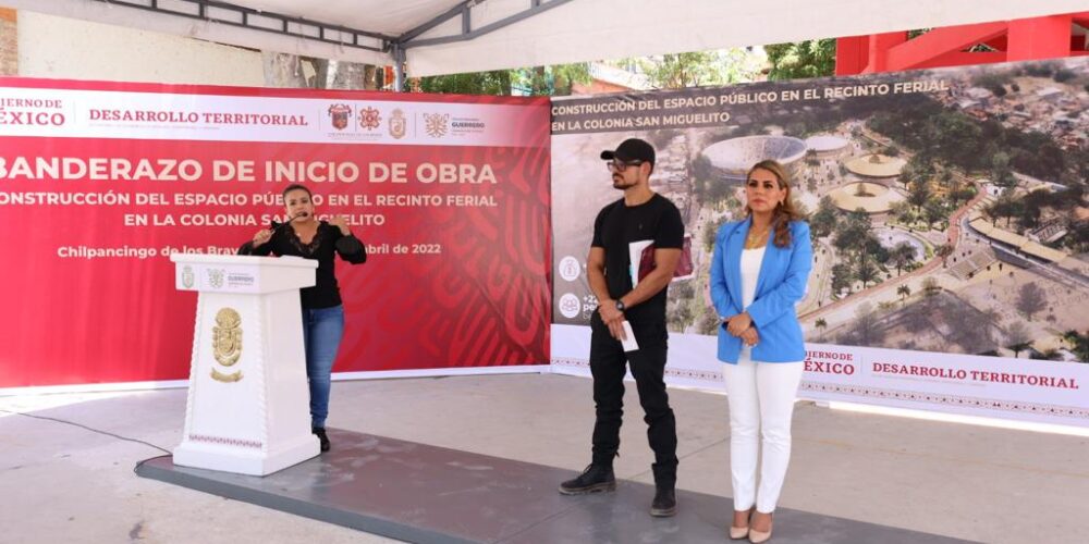 La gobernadora Evelyn Salgado y el titular de la Sedatu, Román Meyer dan inicio a las obras de remodelación del Recinto Ferial de Chilpancingo