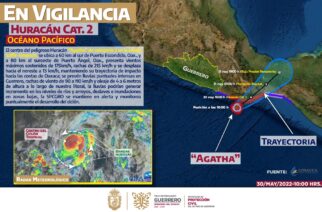 “Agatha”tocará tierra en las próximas horas en las costas de oaxaca