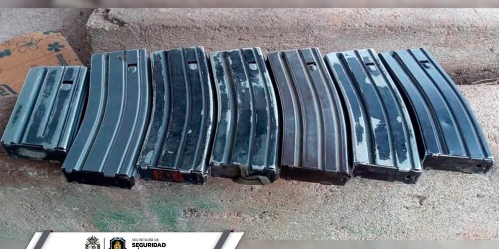 Asegura la Policía Estatal, SEDENA y GN cargadores y cartuchos en el municipio de Chilpancingo