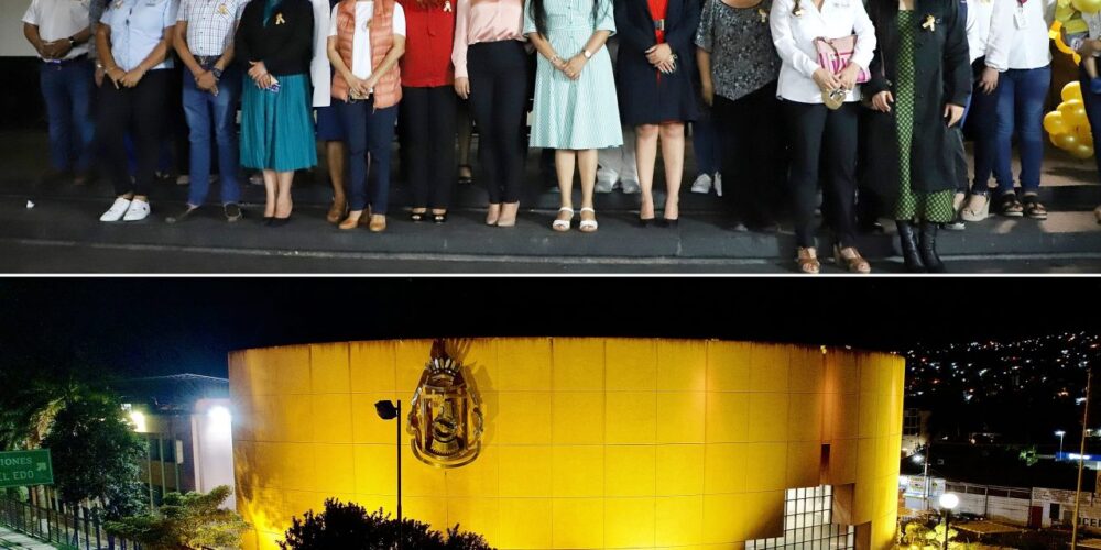 Iluminan de color dorado el Congreso por el mes de concientización del cáncer infantil