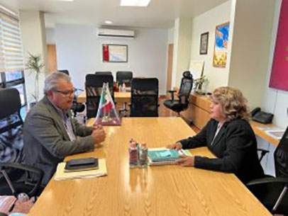 La titular de la Secretaría de Desarrollo Urbano, Obras Públicas y Ordenamiento Territorial, Irene Jiménez Montiel se reunió con el delegado de la Secretaría de Infraestructura, Comunicaciones y Transportes (SICT) en Guerrero, Ricardo Alarcón