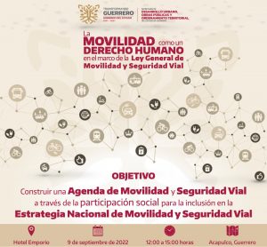 Se realizará en Acapulco el foro: la movilidad como un derecho humano en el marco de la ley general de movilidad y seguridad vial
