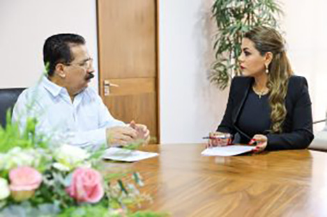 La gobernadora Evelyn Salgado Pineda, sostuvo una reunión de trabajo con el magistrado presidente del Tribunal Superior de Justicia de Guerrero, Raymundo Casarrubias Vázquez