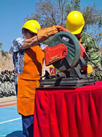 Asiste la Subsecretaria de Gobierno, Anacleta López Vega en ceremonia de destrucción de armamento en la 35 zona militar de Chilpancingo