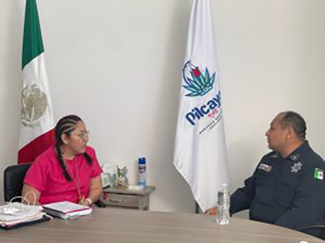 El Subsecretario de Prevención y Operación Policial de la Secretaría de Seguridad Pública Estatal, Irvin de Jesús Jiménez Sánchez sostuvo reuniones con la presidenta de Pilcaya