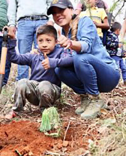 Encabeza Evelyn Salgado actividad de reforestación en Llanos de Tepoxtepec
