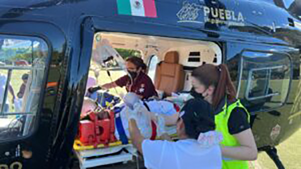 SSG y CRUM realizaron traslado aéreo de una paciente menor de 14 años