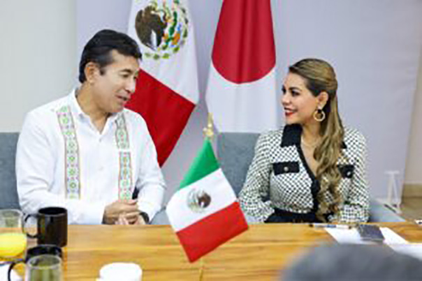 Se reúne la gobernadora Evelyn Salgado con el embajador de Japón en México, Noriteru Fukushima