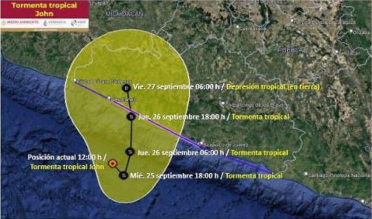 Refuerza Evelyn Salgado vigilancia por lluvias de la Tormenta Tropical John en zona Costera de Guerrero