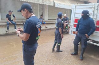 Personal operativo de la Secretaría de Gestión Integral de Riesgos y Protección Civil atienden las diferentes afectaciones que se registraron en el municipio de Arcelia