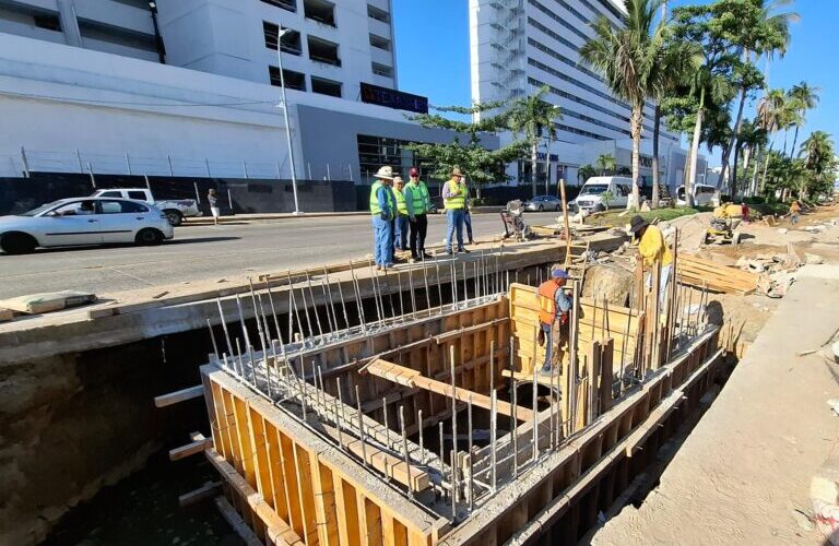 Avanzan obras del colector sanitario Papagayo en Acapulco; se abrirá a la circulación antes de las vacaciones