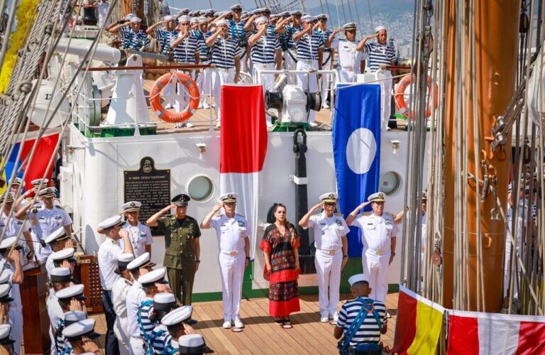 Asiste Evelyn Salgado Pineda a la ceremonia de arribo del Buque Escuela Cuauhtémoc luego de su viaje de instrucción Tricontinental 2024