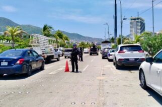 Policía Estatal mantiene despliegue de seguridad en la Costera Miguel Alemán de Acapulco