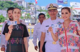 Abanderan la presidenta Claudia Sheinbaum y la gobernadora Evelyn Salgado el Marinabús Acapulco