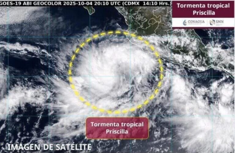 La tarde de este sábado se formó la tormenta tropical “Priscilla”, en el Océano Pacífico: SGIRPCGRO