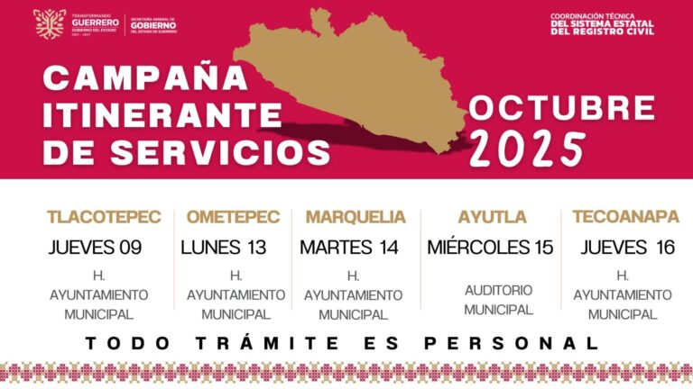 Llevará Registro Civil campaña itinerante a la Sierra y Costa Chica