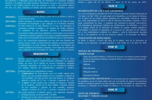 Secultura convoca a adultos mayores a participar en concurso literario de la Secretaría de Marina