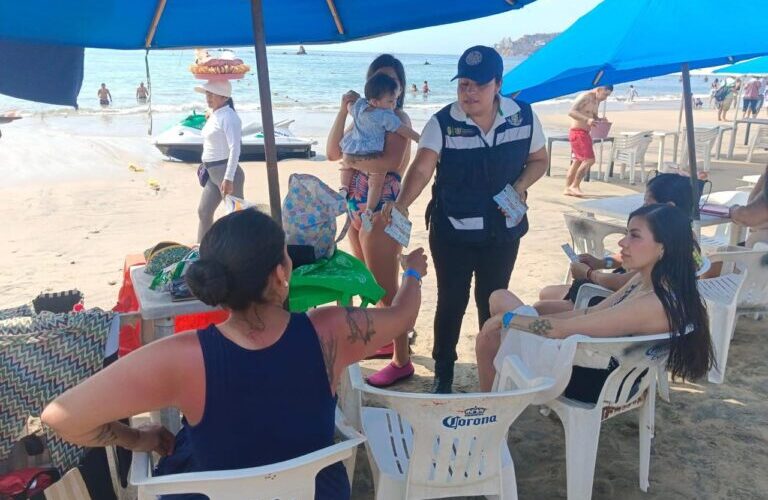 SSP Guerrero promueve la prevención del delito con acciones de proximidad social en playas del puerto de Acapulco