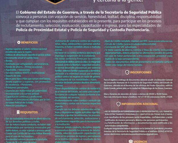 Llama SSP Guerrero a sumarse a sus filas