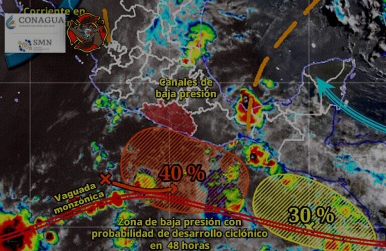 Bajo vigilancia dos zonas de baja presión; la SGIRPCGRO llama a mantenerse informados